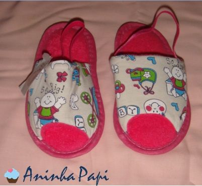 chinelo infantil atoalhado