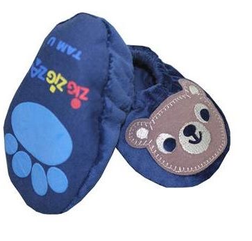 Pantufa Urso Feliz - azul - Zig Zig Zaa