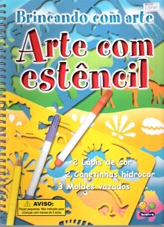 Brincando com arte - Arte com Estêncil - Grátis 2 lápis, 2 c