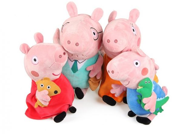 Peppa, George, papai pig, mamãe pig