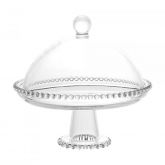 Prato Para Bolo Pearl Com Tampa - Cristal -